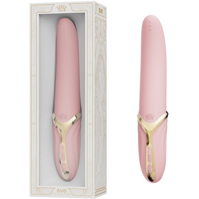 Розовый вибростимулятор с имитацией оральных ласк и функцией нагрева Eve. Фотография 2.