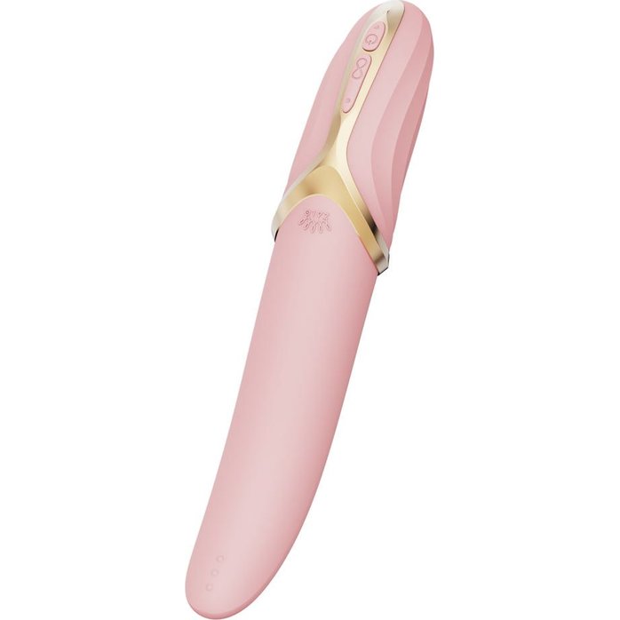 Розовый вибростимулятор с имитацией оральных ласк и функцией нагрева Eve. Фотография 5.