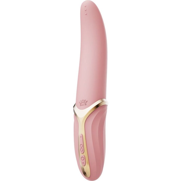 Розовый вибростимулятор с имитацией оральных ласк и функцией нагрева Eve. Фотография 9.