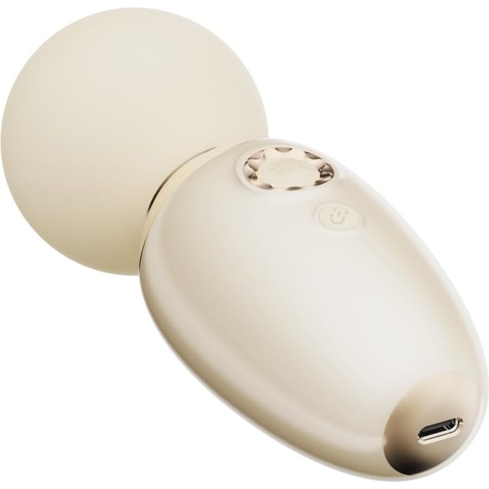 Бежевый мини-вибратор с функцией нагрева Ava. Фотография 3.