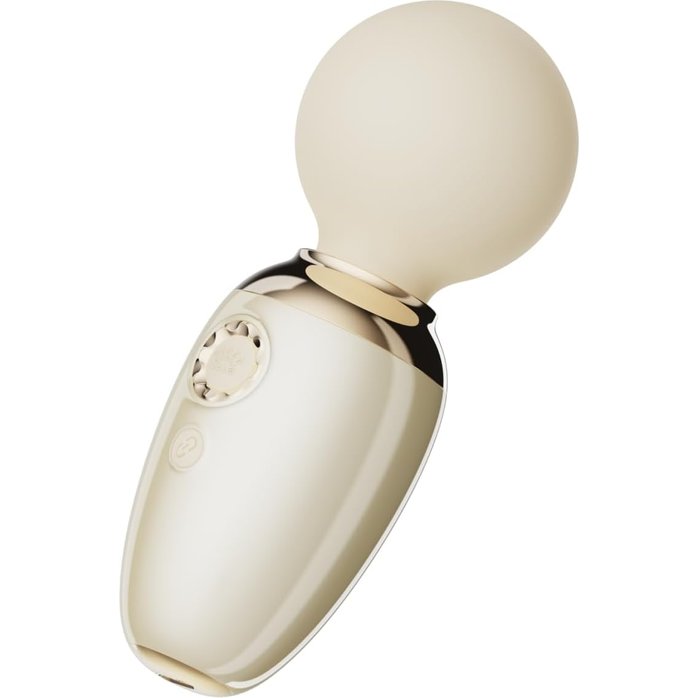 Бежевый мини-вибратор с функцией нагрева Ava. Фотография 4.