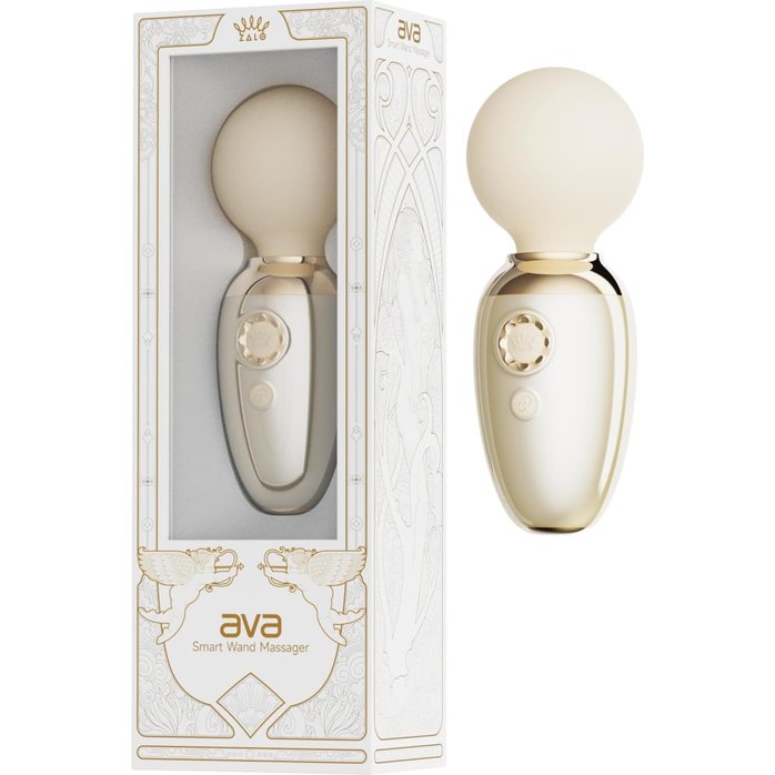 Бежевый мини-вибратор с функцией нагрева Ava. Фотография 5.