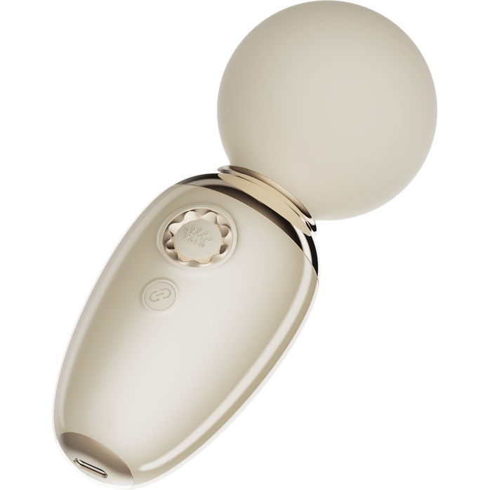 Бежевый мини-вибратор с функцией нагрева Ava. Фотография 6.