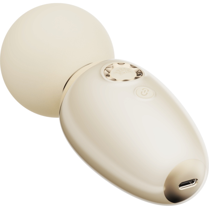 Бежевый мини-вибратор с функцией нагрева Ava. Фотография 7.