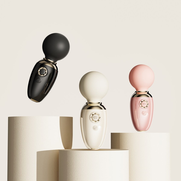 Бежевый мини-вибратор с функцией нагрева Ava. Фотография 9.