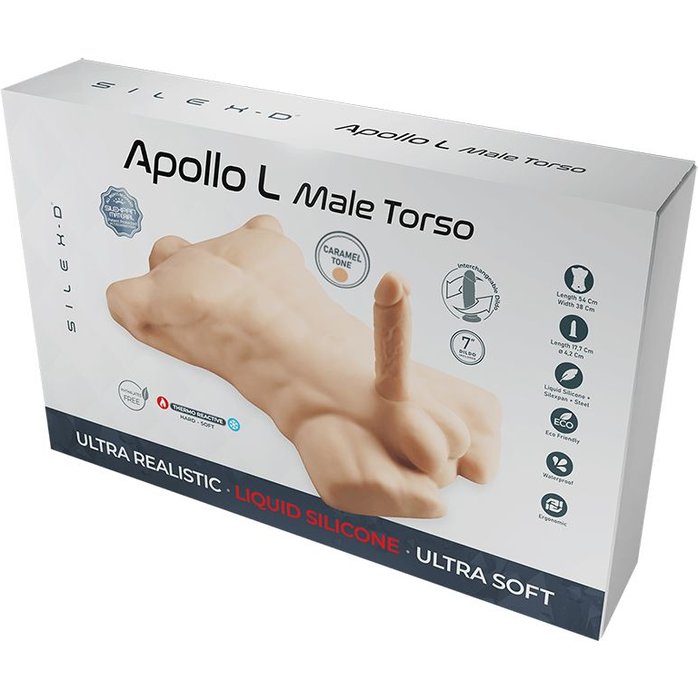 Карамельный мужской торс с фаллоимитатором SILEXD Apollo L 7 - SILEXD. Фотография 4.