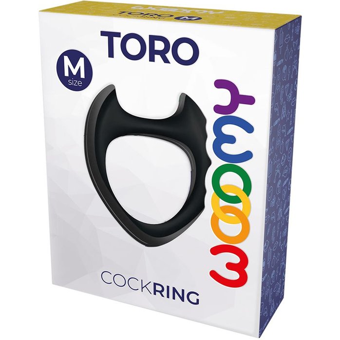 Черное эрекционное кольцо с рожками Wooomy Toro M - Wooomy. Фотография 3.