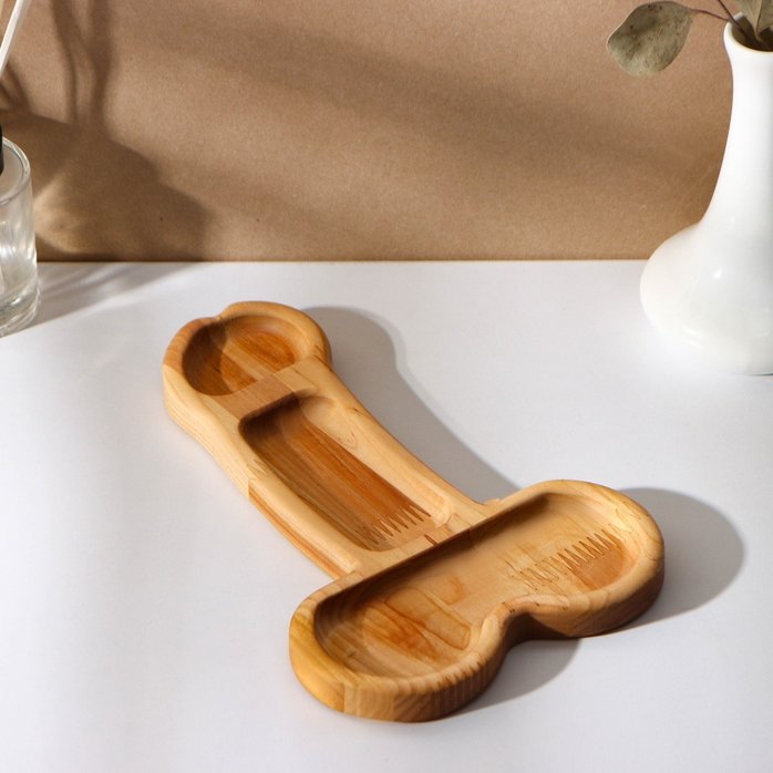 Деревянное блюдо для подачи в форме члена (25 х 16,5 х 1,7 см). Фотография 4.