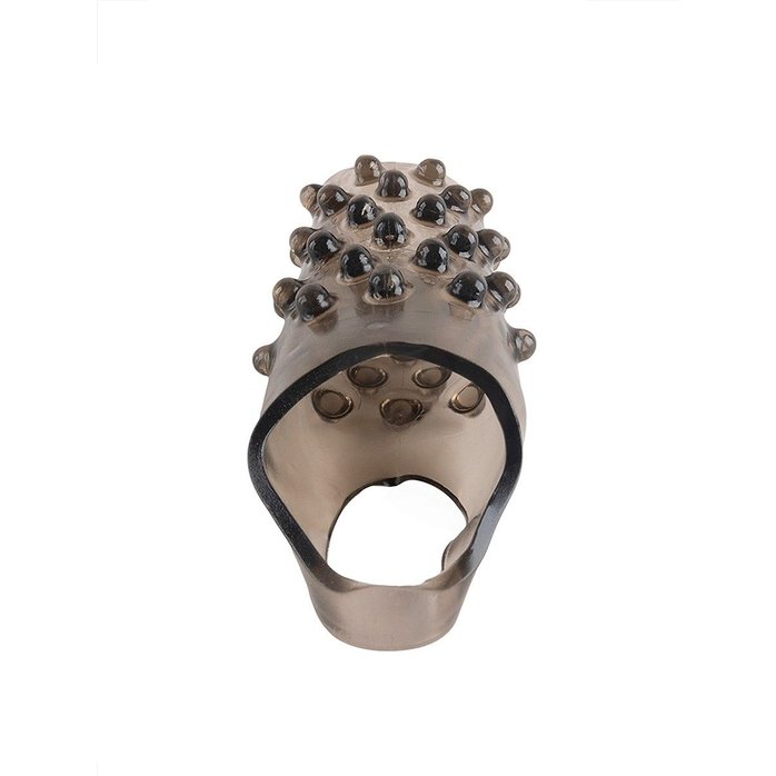 Дымчатая насадка на пенис с выпуклостями - 12 см - SEX EXPERT. Фотография 4.