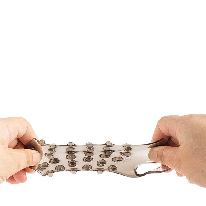 Дымчатая насадка на пенис с выпуклостями - 12 см - SEX EXPERT. Фотография 7.