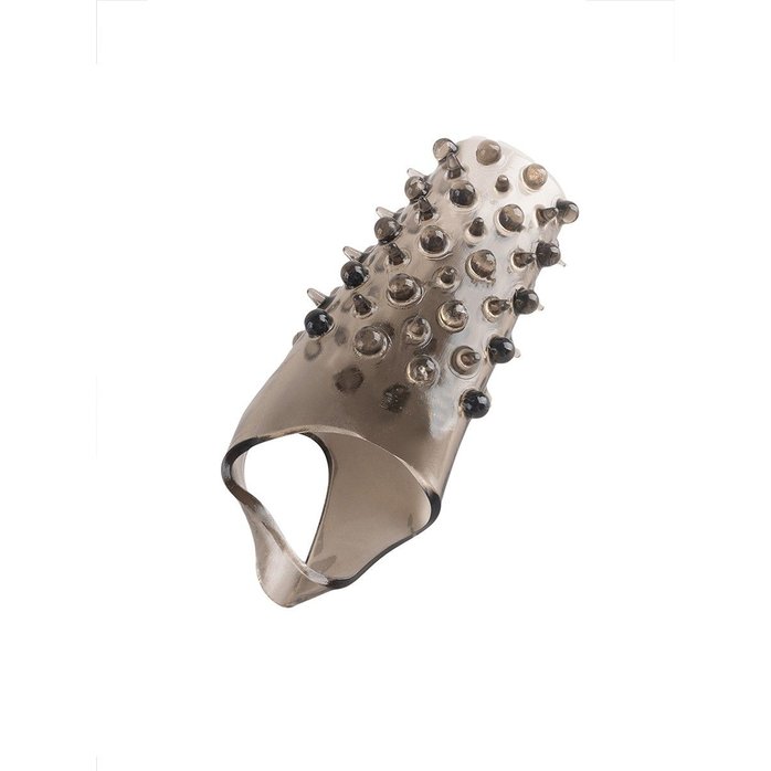 Дымчатая насадка на пенис с шипами и выпуклостями - 12,5 см - SEX EXPERT. Фотография 4.