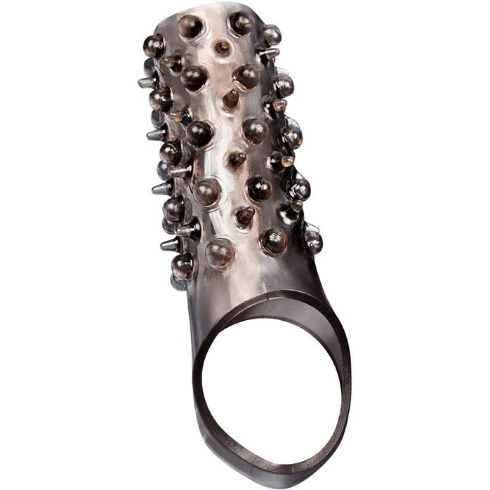 Дымчатая насадка на пенис с шипами и выпуклостями - 12,5 см - SEX EXPERT