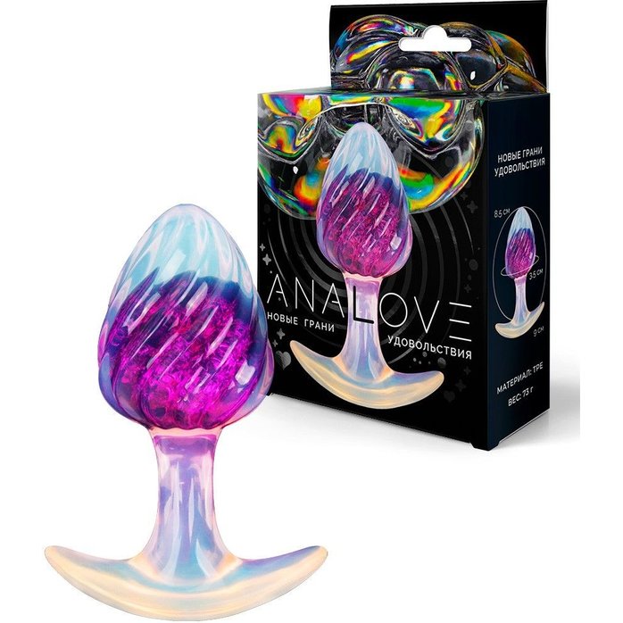 Лиловая анальная пробка - 9 см. Фотография 2.