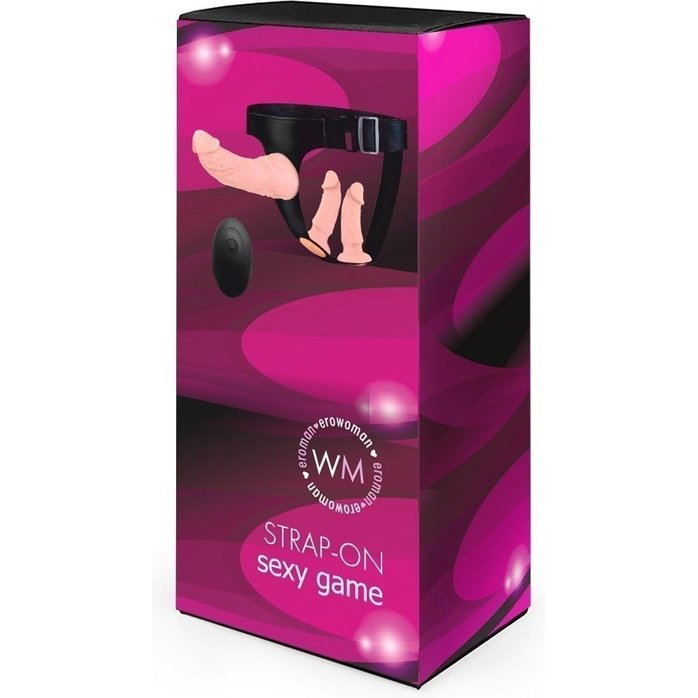 Женский страпон с 3 насадками и вибрацией - EROWOMAN-EROMAN. Фотография 3.