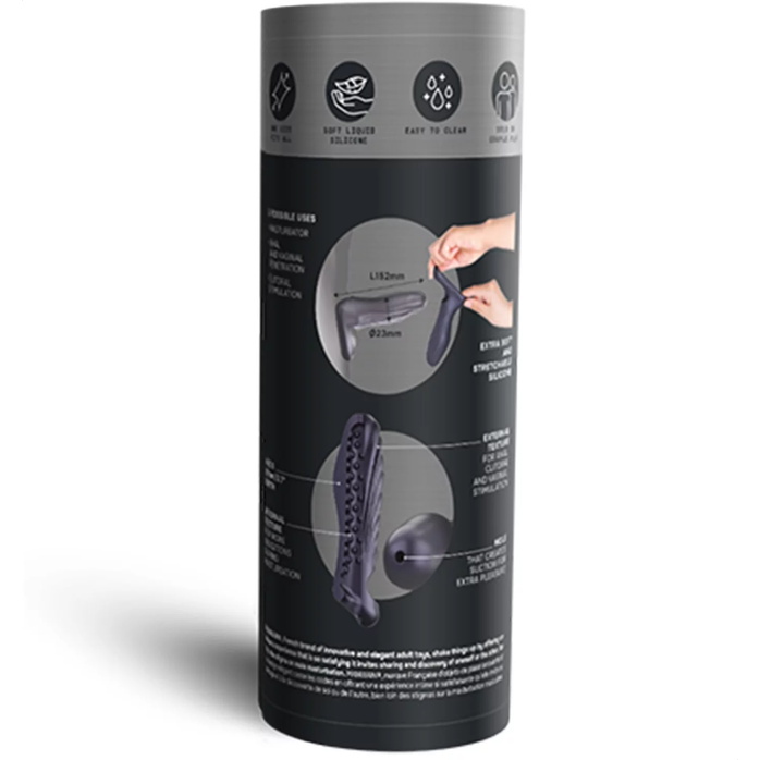 Сливовая силиконовая насадка на пенис с подхватом Manwan Ryzer. Фотография 6.