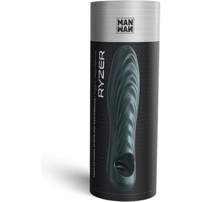 Серая силиконовая насадка на пенис с подхватом Manwan Ryzer. Фотография 4.