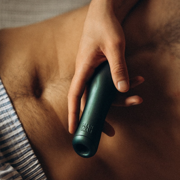 Серая силиконовая насадка на пенис с подхватом Manwan Ryzer. Фотография 7.