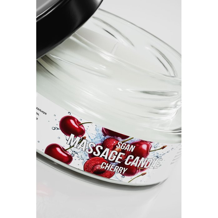 Массажная свеча «Спелая вишня» - 50 мл. Фотография 4.