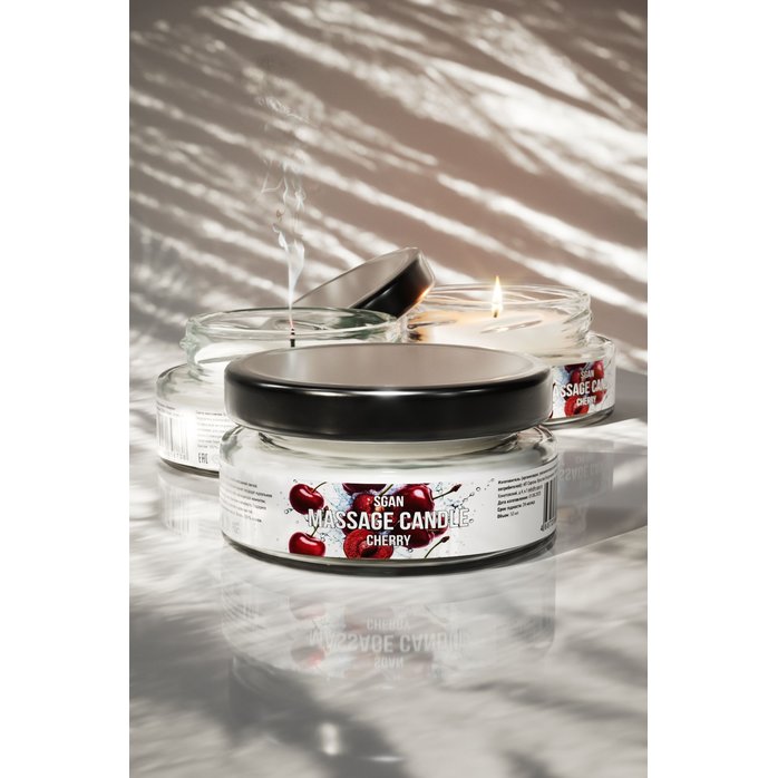 Массажная свеча «Спелая вишня» - 50 мл. Фотография 5.