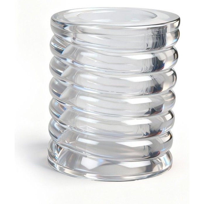 Прозрачная сквозная насадка на пенис с ребрышками - SEX EXPERT. Фотография 2.