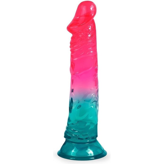 Яркий двухцветный фаллоимитатор с присоской - EROWOMAN NEW COLLECTION