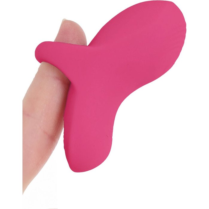 Розовый сенсорный вибромассажёр на палец Fuzu Sensa