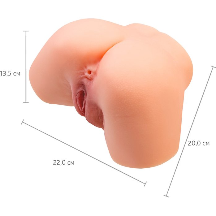 Телесный реалистичный мастурбатор-полуторс с 2 любовными входами. Фотография 6.