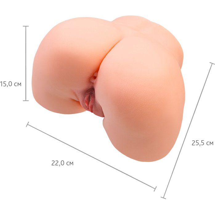 Телесный мастурбатор в форме попки с 2 любовными входами. Фотография 6.