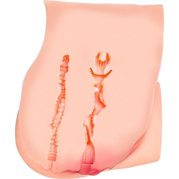 Телесный мастурбатор в форме попки с 2 любовными входами. Фотография 7.