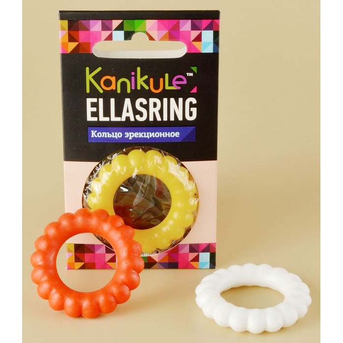 Цветное рельефное эрекционное кольцо Ellasring