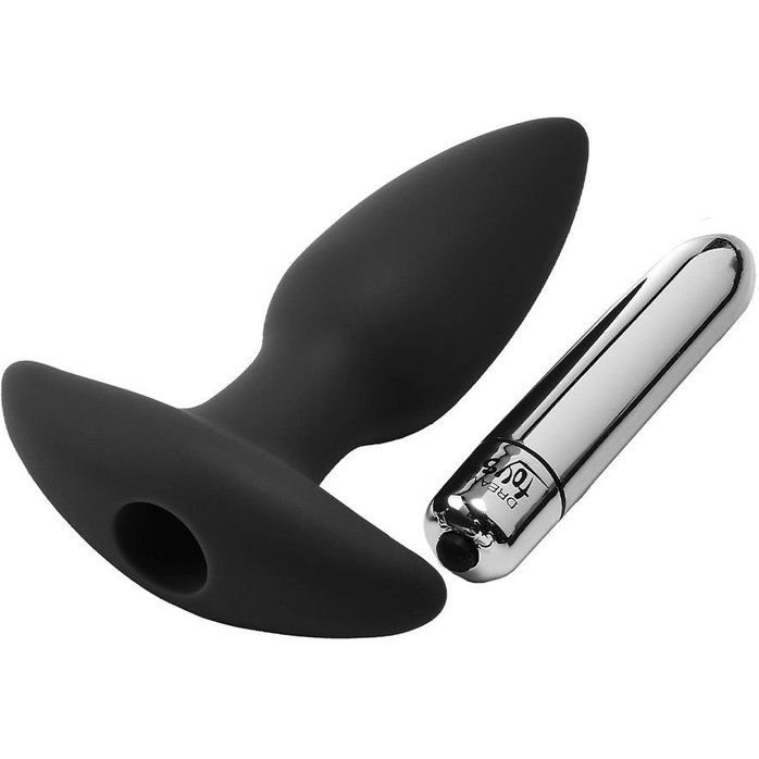 Черная анальная вибропробка FantASStic Vibrating Plug - 14 см - Fantasstic. Фотография 5.