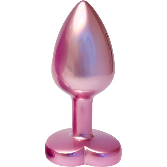 Розовая анальная пробка с кристаллом-сердцем Pearl Pink Plug Small - Gleaming Love