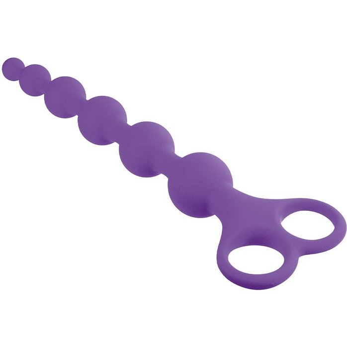 Фиолетовая анальная цепочка 8 Inch Ribbed Silicone Anal Beads - 26 см. Фотография 2.