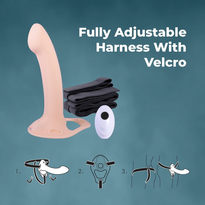 Телесный полый страпон с вибрацией Erection Agents - 24,1 см. Фотография 5.