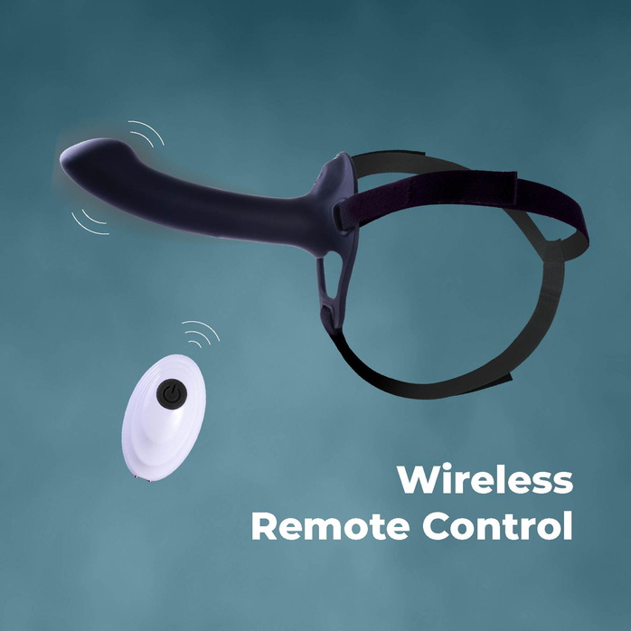 Черный полый страпон с вибрацией Erection Agents - 24,1 см. Фотография 3.