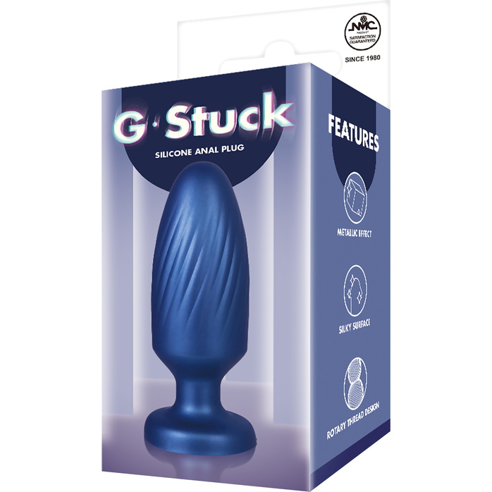 Синяя анальная пробка 4 Inch Silicone Anal Plug - 12 см. Фотография 4.