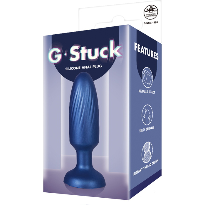 Синяя анальная пробка G Stuck - 10 см. Фотография 4.