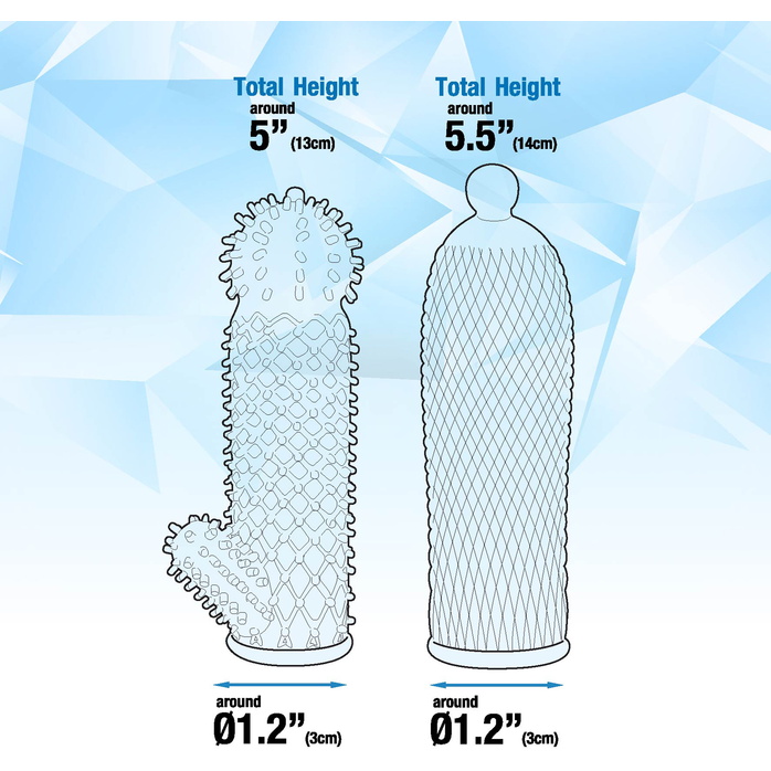 Набор из 2 прозрачных насадок на член Seductive Tickler Sleeves. Фотография 5.