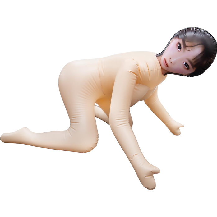 Телесная надувная секс-кукла в позиции догги-стайл. Фотография 2.