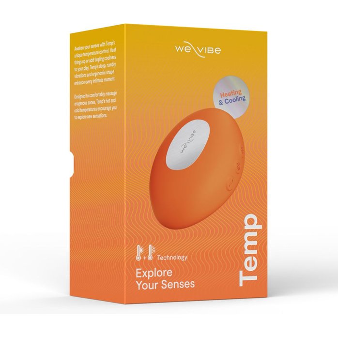 Оранжевый вибратор We-Vibe Temp для температурных игр. Фотография 7.