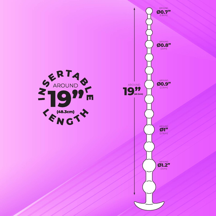 Черная анальная цепочка Ribbed Silicone Anal Beads - 48,3 см. Фотография 4.