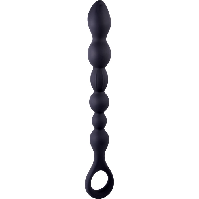 Черная анальная цепочка Beads Hunter - 25,4 см