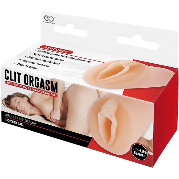 Телесный мастурбатор-вагина Clit Orgasm Realistic Core Masturbator. Фотография 4.