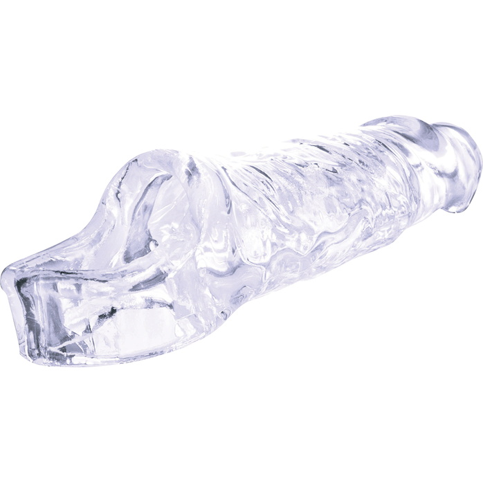 Прозрачная насадка-удлинитель Length Enhancer With Bullet с подхватом - 22,3 см. Фотография 5.