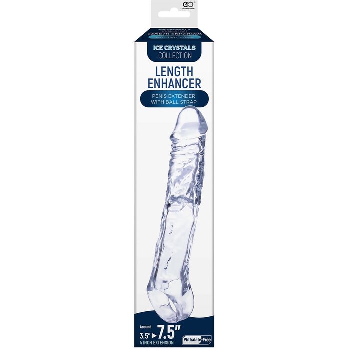 Прозрачная насадка-удлинитель Length Enhancer с подхватом - 22,3 см. Фотография 2.