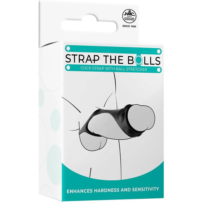 Черная насадка-стимулятор Strap The Balls. Фотография 2.
