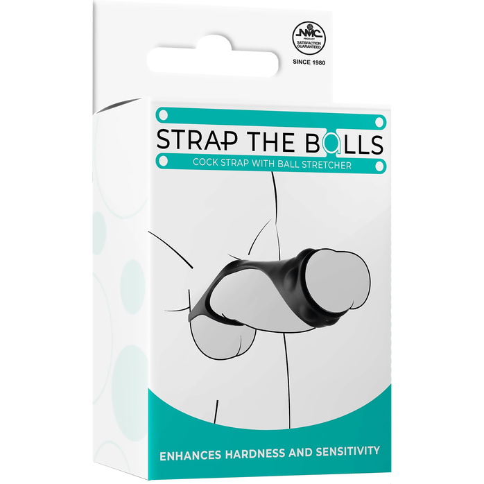 Черная насадка-стимулятор Strap The Balls. Фотография 3.