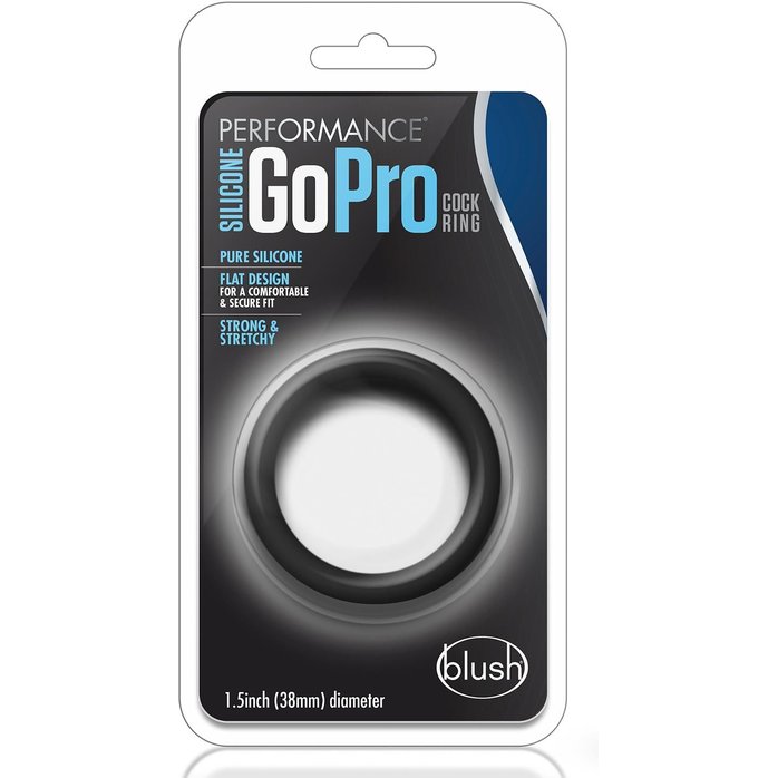 Черное эрекционное кольцо Silicone Go Pro Cock Ring - Performance. Фотография 3.