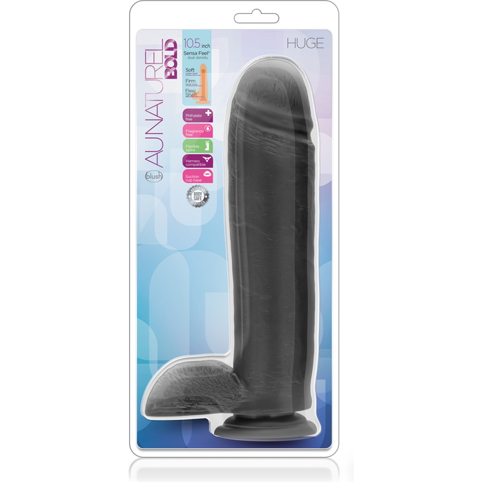 Черный фаллоимитатор-гигант Huge - 26,6 см - Au Naturel. Фотография 3.