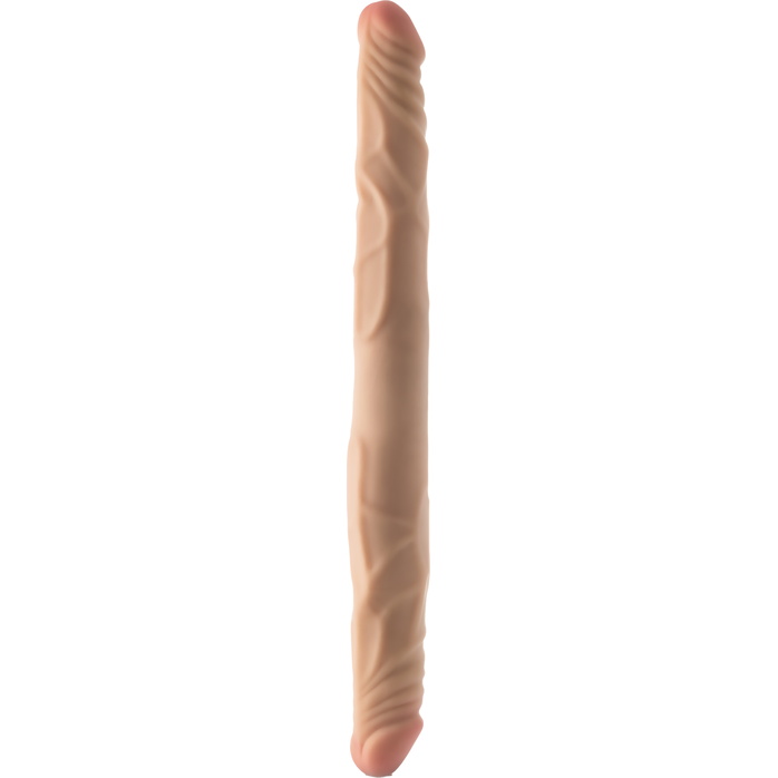 Телесный двусторонний фаллоимитатор 14 Inch Double Dong - 35,6 см - Dr. Skin Plus. Фотография 4.